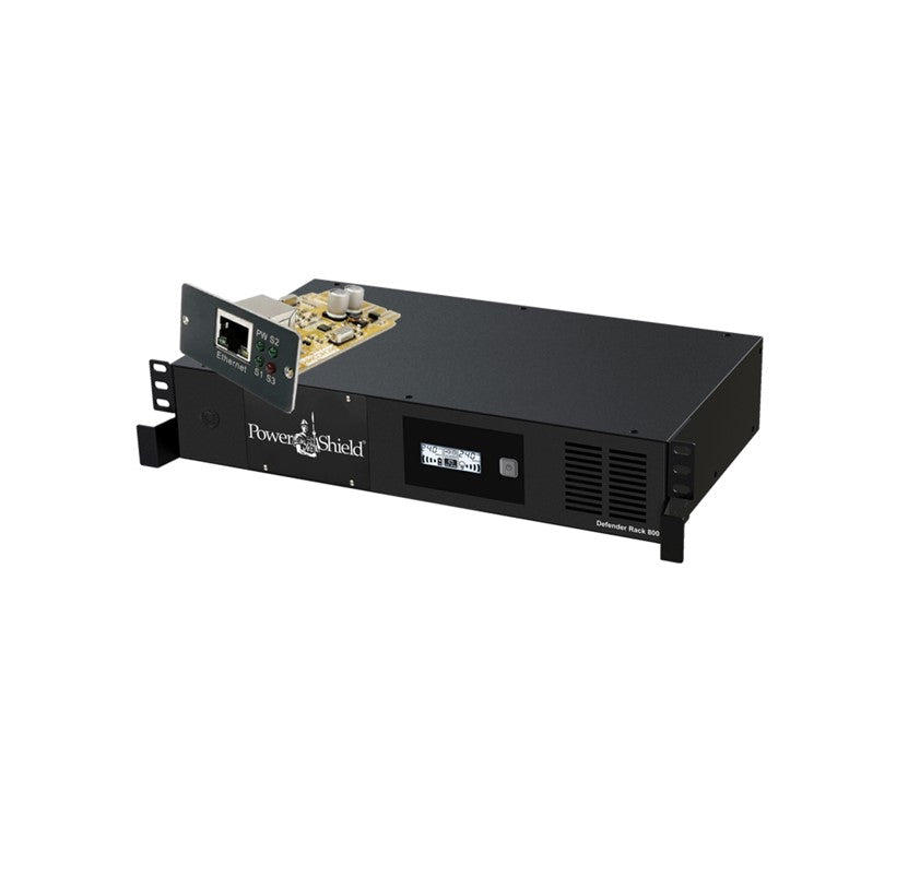 PowerShield Defender Rackmount Network Ready Bundle (1xPSDR800 + 1xPSSNMPV1), 4 AUS sockets, user-replaceable batteries PowerShield Defender Rackmount Network Ready Bundle (1xPSDR800 + 1xPSSNMPV1), 4 AUS sockets, user-replaceable batteries